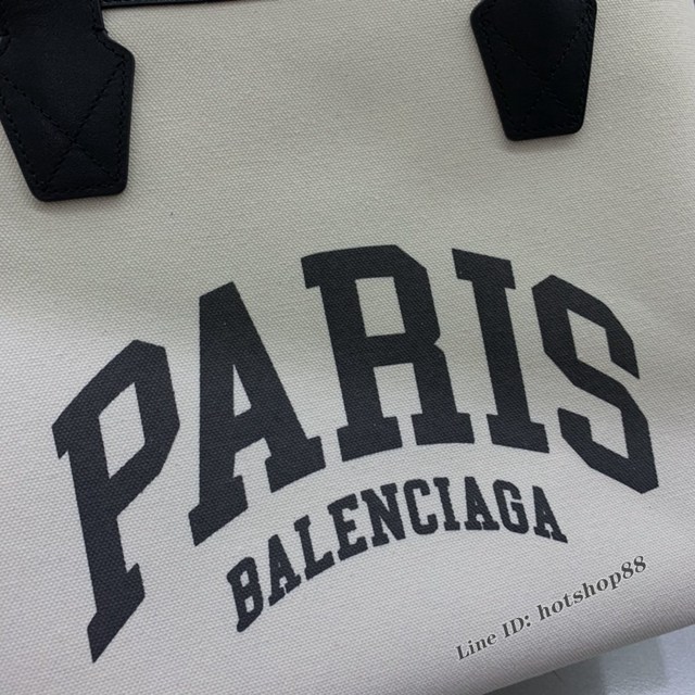 Balenciaga專櫃爆款白色帆布手提包 巴黎世家navy cabas購物袋 fyj1334